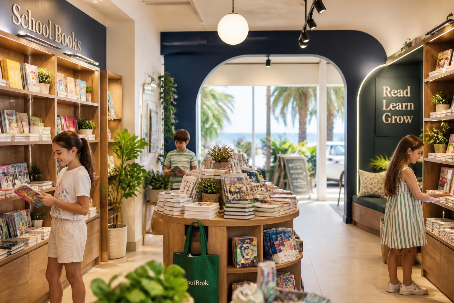 A warm and friendly school bookstore interior in Jbeil